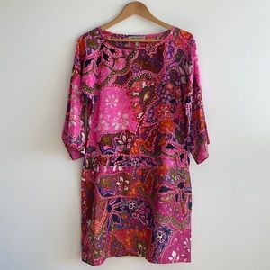 See By Chloe Silk and Cotton Abstract Print Pink Dress Size 6
